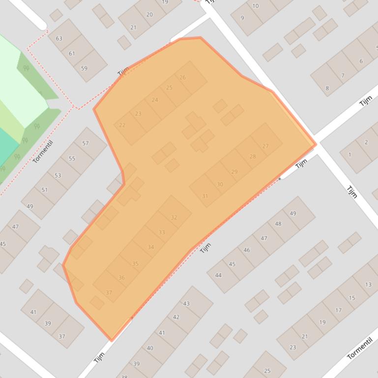 Kaart van postcodegebied 8265DV.