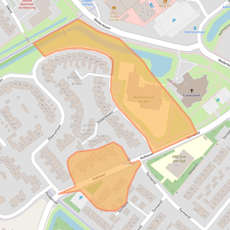 Kaart van postcodegebied 8265EA.