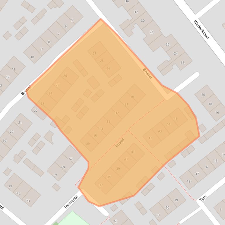 Kaart van postcodegebied 8265EC.