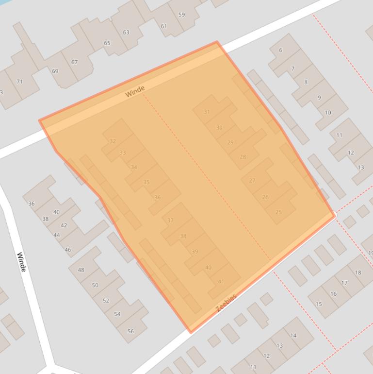 Kaart van postcodegebied 8265EP.