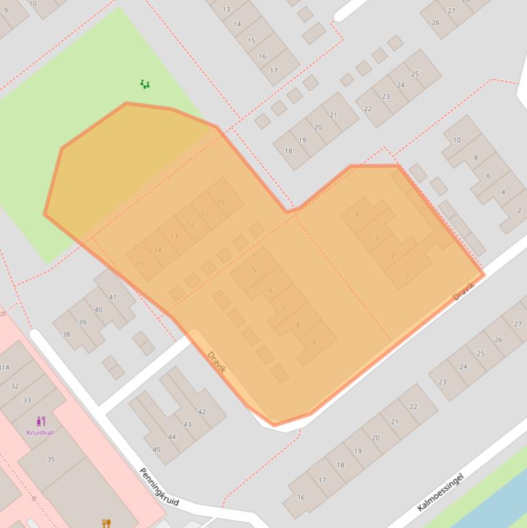Kaart van postcodegebied 8265EV.