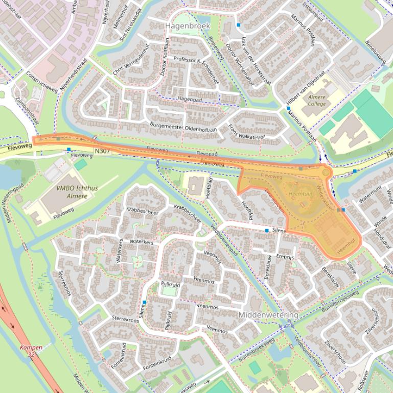 Kaart van postcodegebied 8265GA.