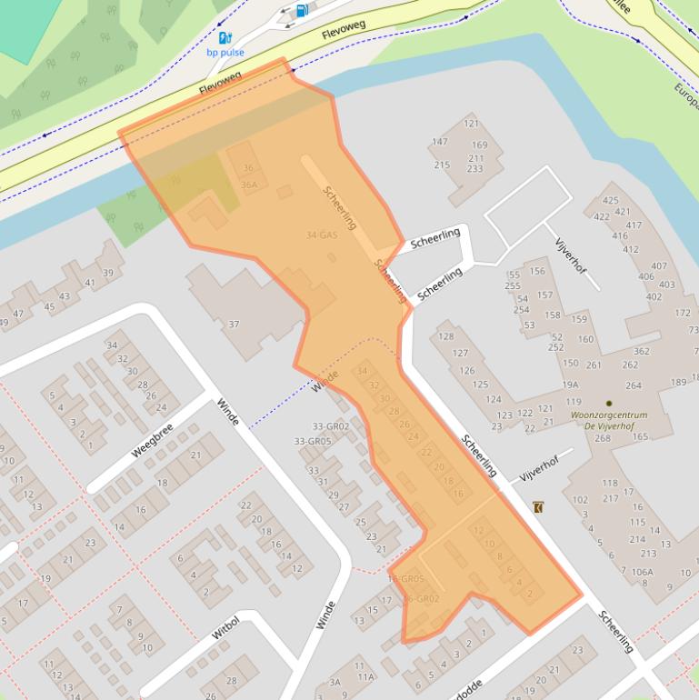 Kaart van postcodegebied 8265GD.