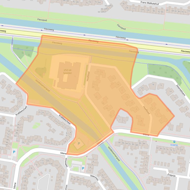 Kaart van postcodegebied 8265GM.