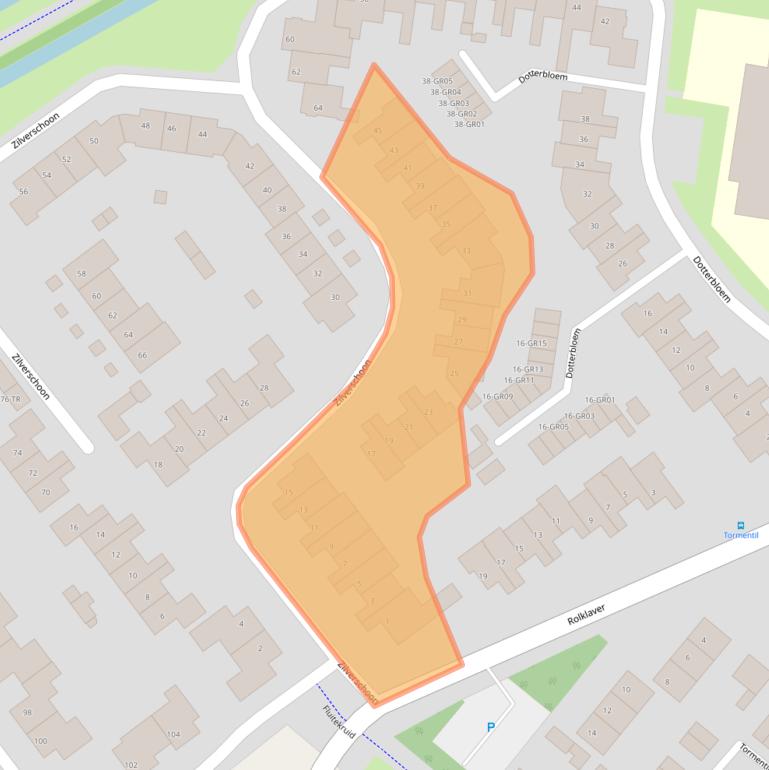 Kaart van postcodegebied 8265HD.