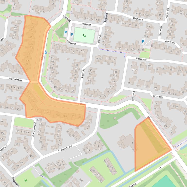 Kaart van postcodegebied 8265HP.