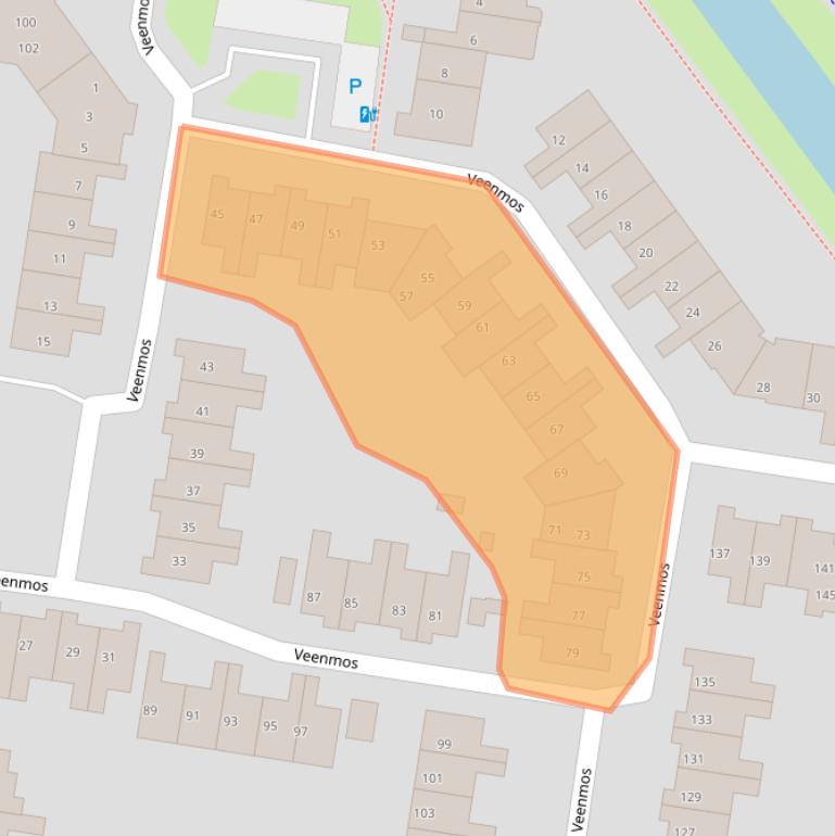 Kaart van postcodegebied 8265HS.