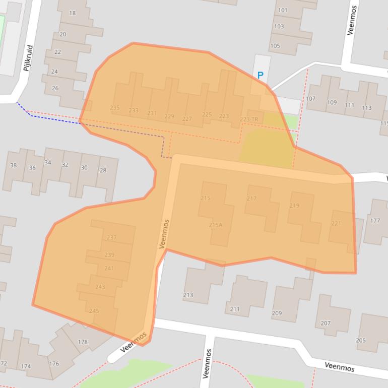 Kaart van postcodegebied 8265HX.