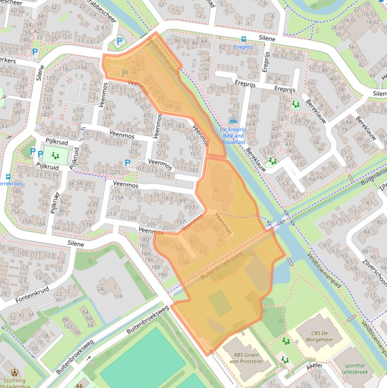 Kaart van postcodegebied 8265HZ.