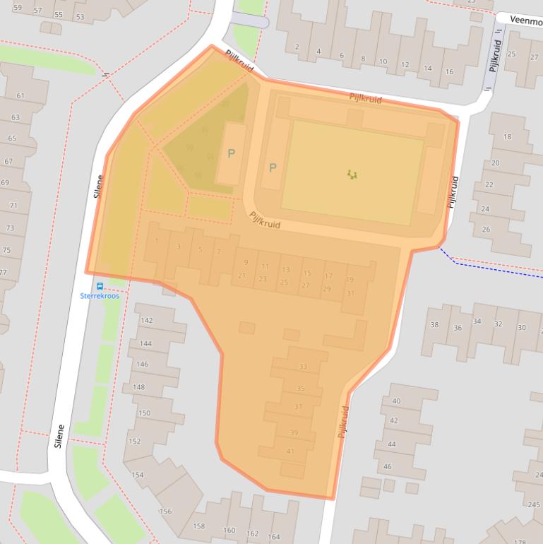 Kaart van postcodegebied 8265JA.