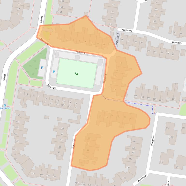 Kaart van postcodegebied 8265JB.