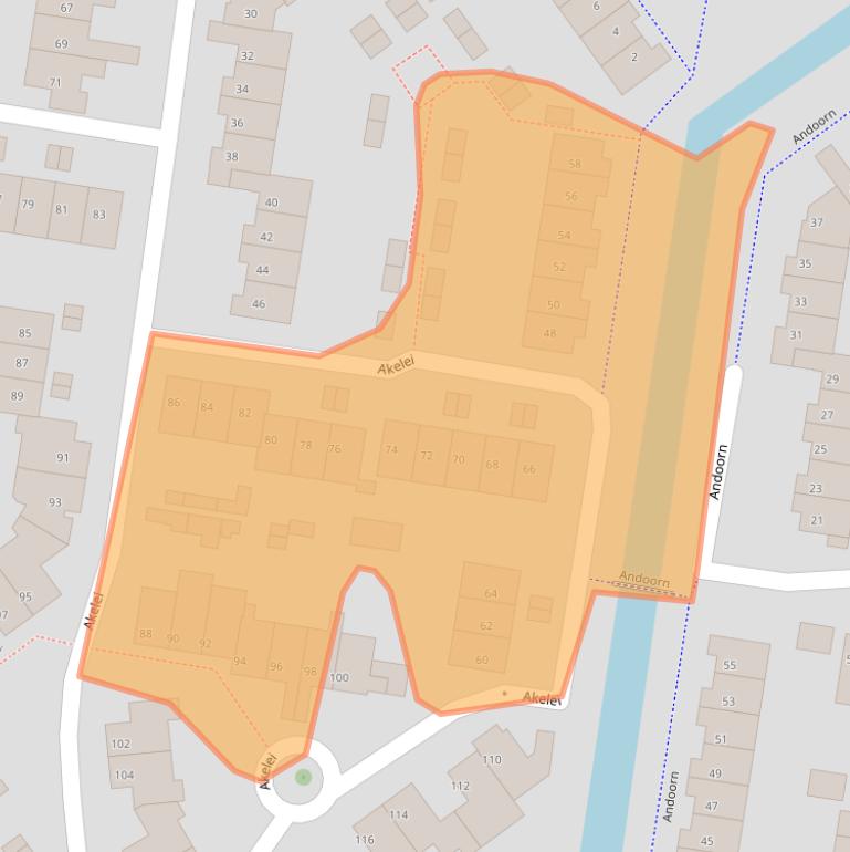 Kaart van postcodegebied 8265KE.