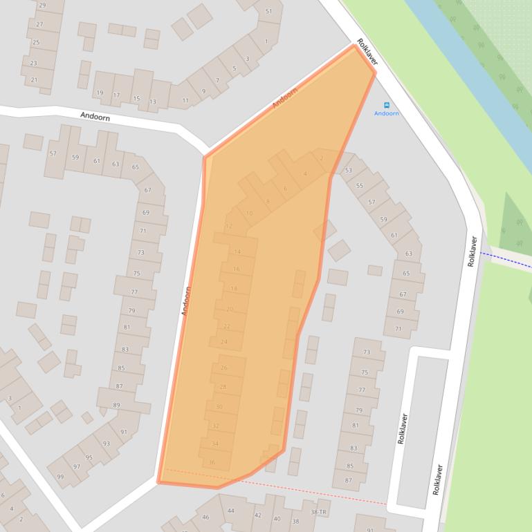 Kaart van postcodegebied 8265KL.