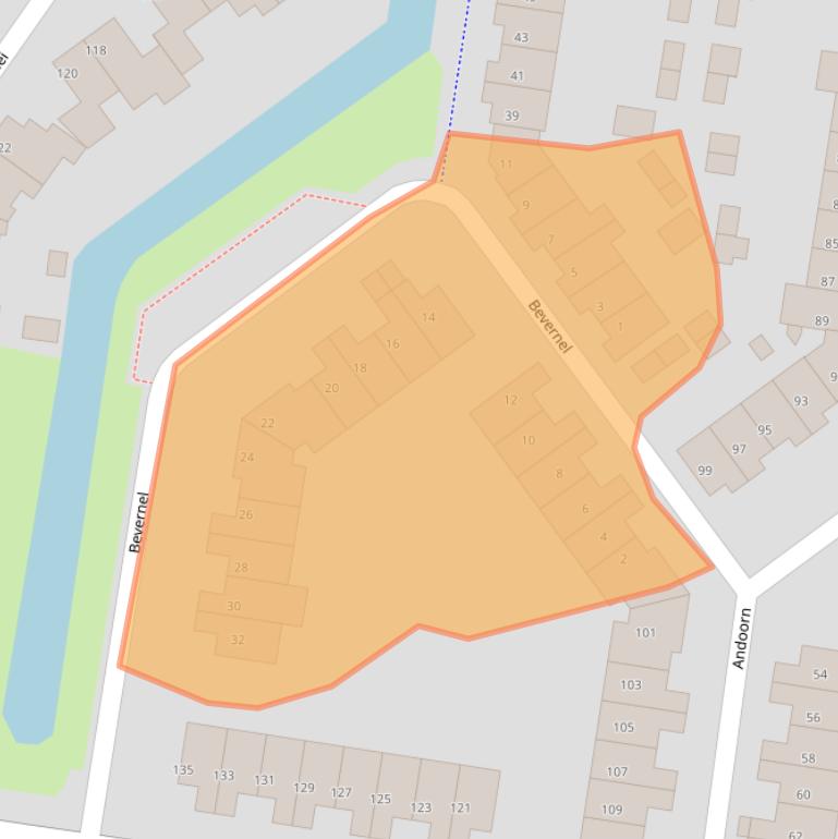 Kaart van postcodegebied 8265KN.