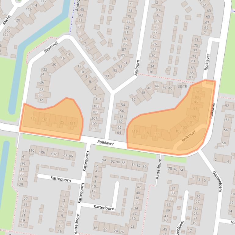 Kaart van postcodegebied 8265KS.