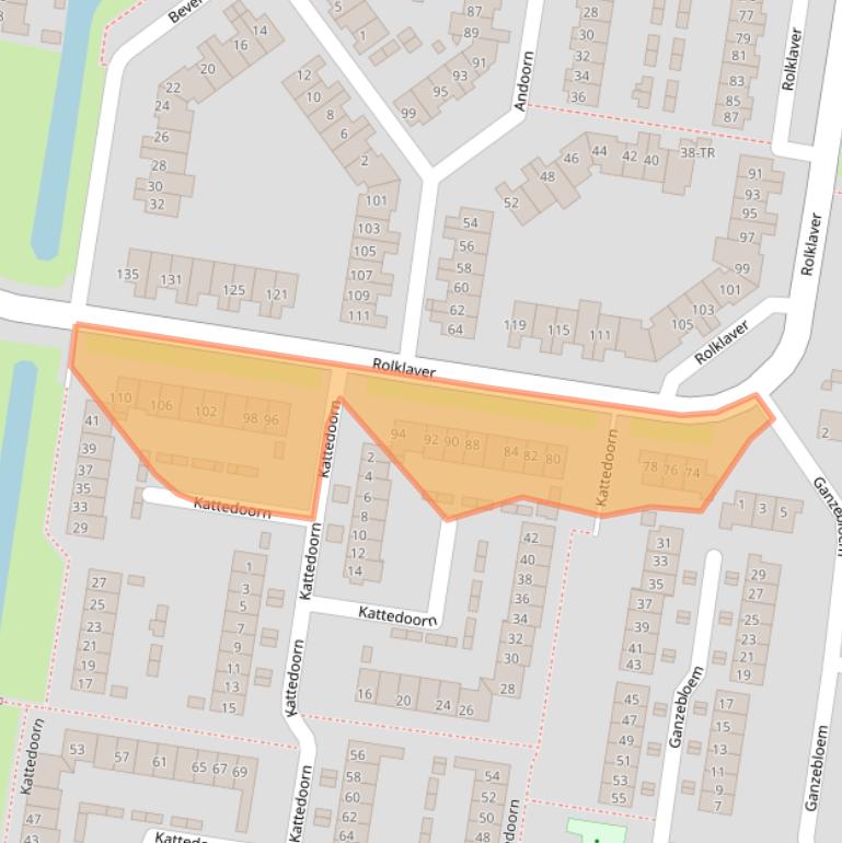 Kaart van postcodegebied 8265KW.