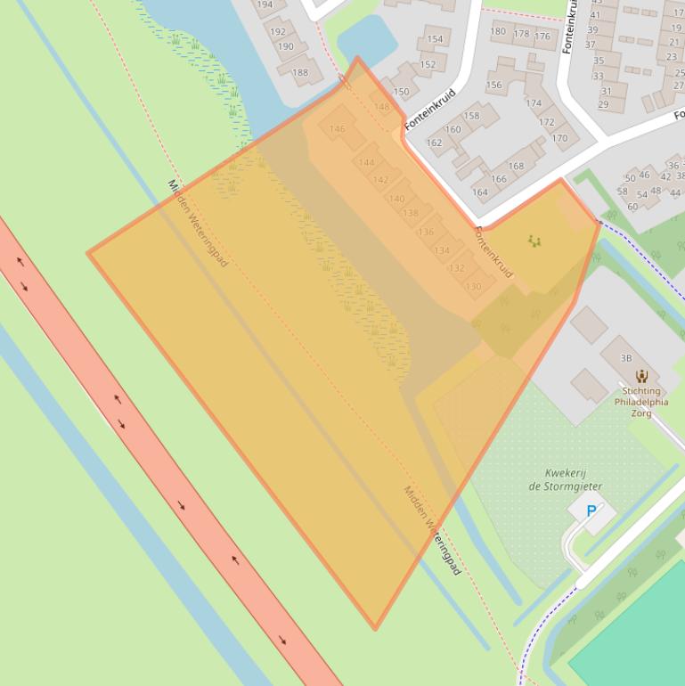 Kaart van postcodegebied 8265LD.