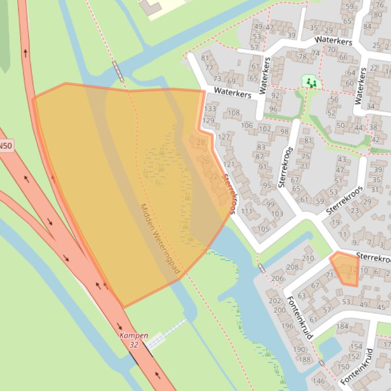 Kaart van postcodegebied 8265LT.
