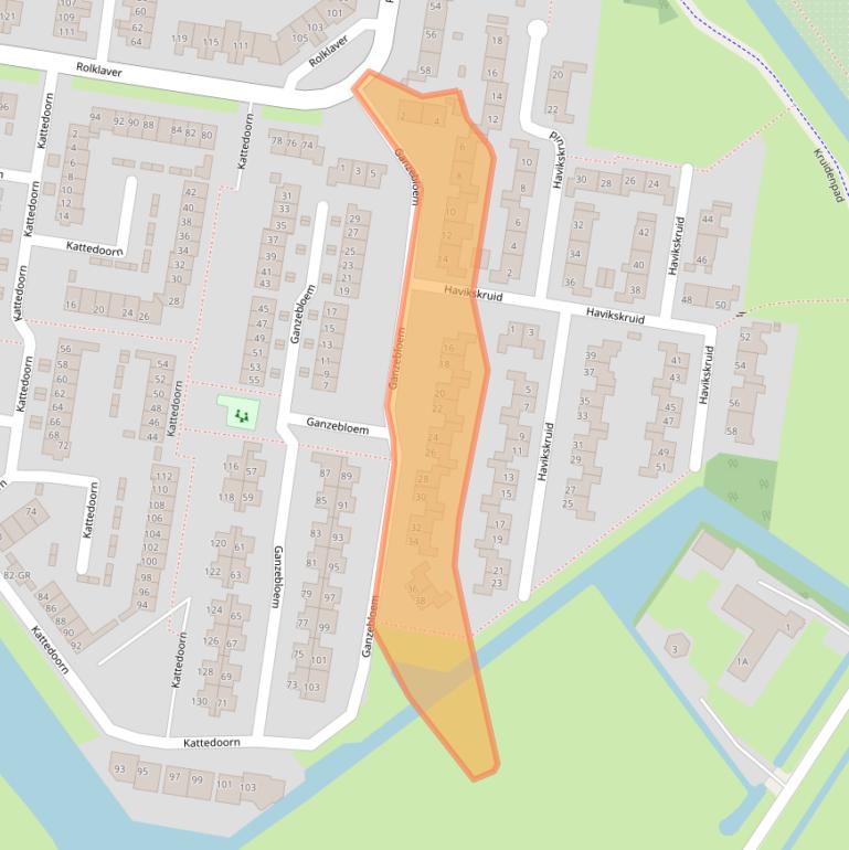 Kaart van postcodegebied 8265MA.