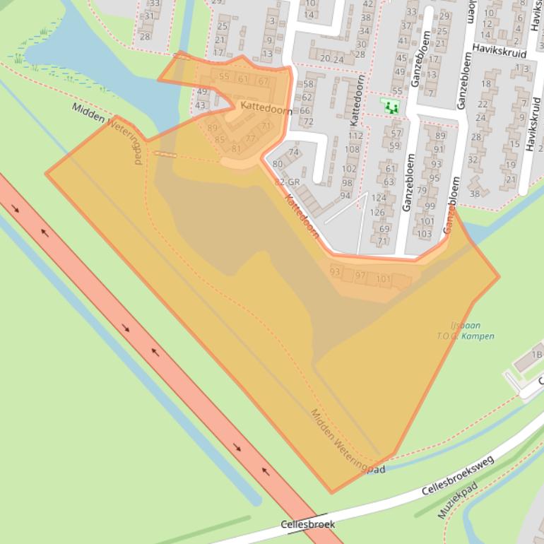Kaart van postcodegebied 8265MH.
