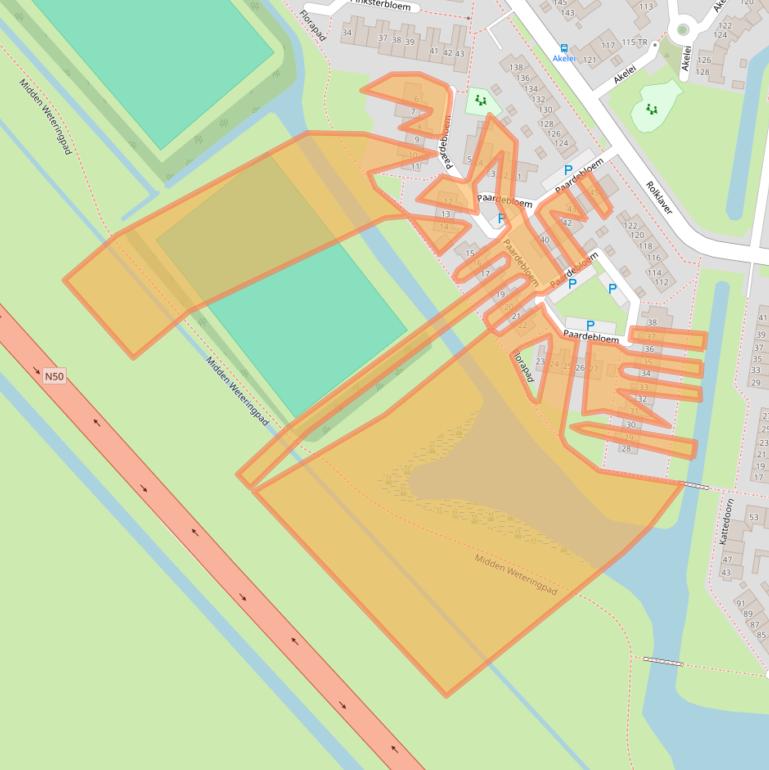 Kaart van postcodegebied 8265MR.