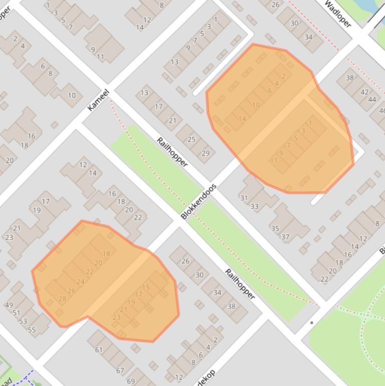 Kaart van postcodegebied 8265NE.