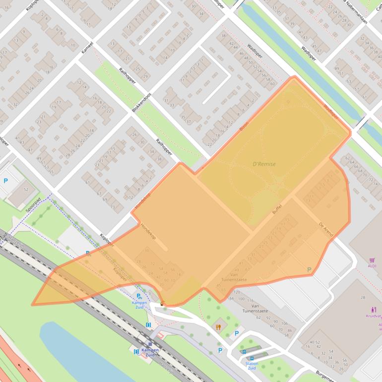 Kaart van postcodegebied 8265NJ.