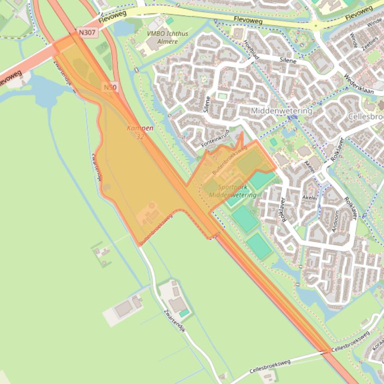 Kaart van postcodegebied 8265PH.