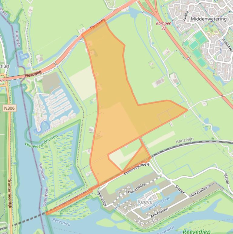 Kaart van postcodegebied 8265PN.