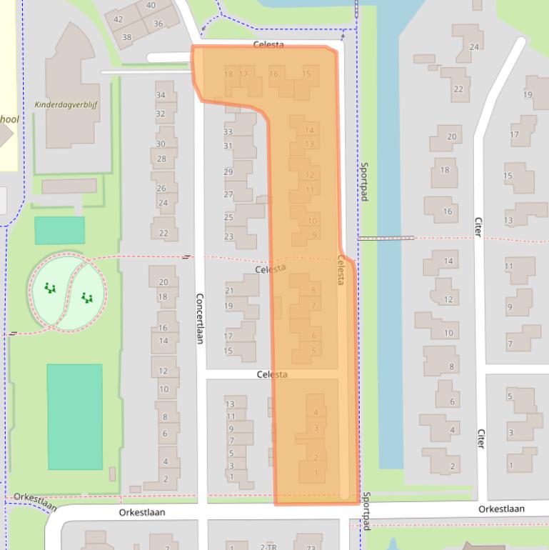 Kaart van postcodegebied 8265RB.