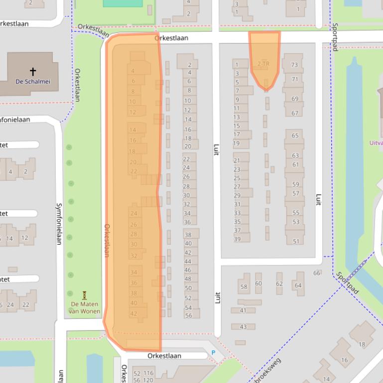 Kaart van postcodegebied 8265RE.