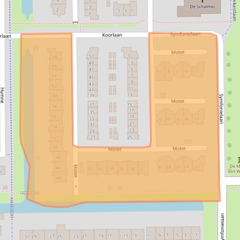 Kaart van postcodegebied 8265RJ.