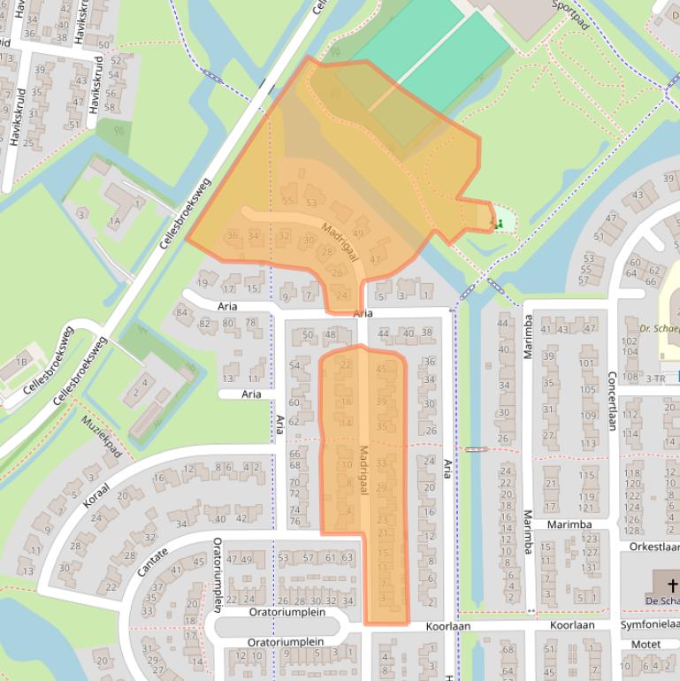 Kaart van postcodegebied 8265RR.