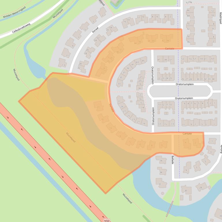 Kaart van postcodegebied 8265SC.