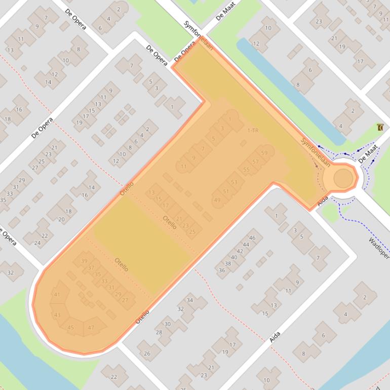 Kaart van postcodegebied 8265TD.