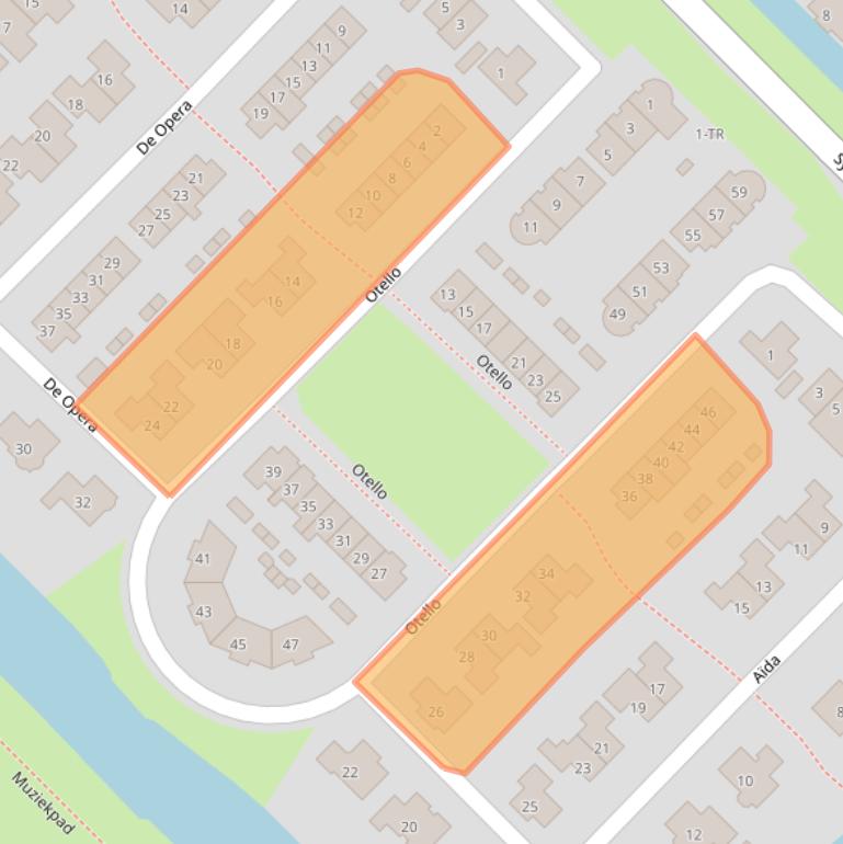 Kaart van postcodegebied 8265TE.