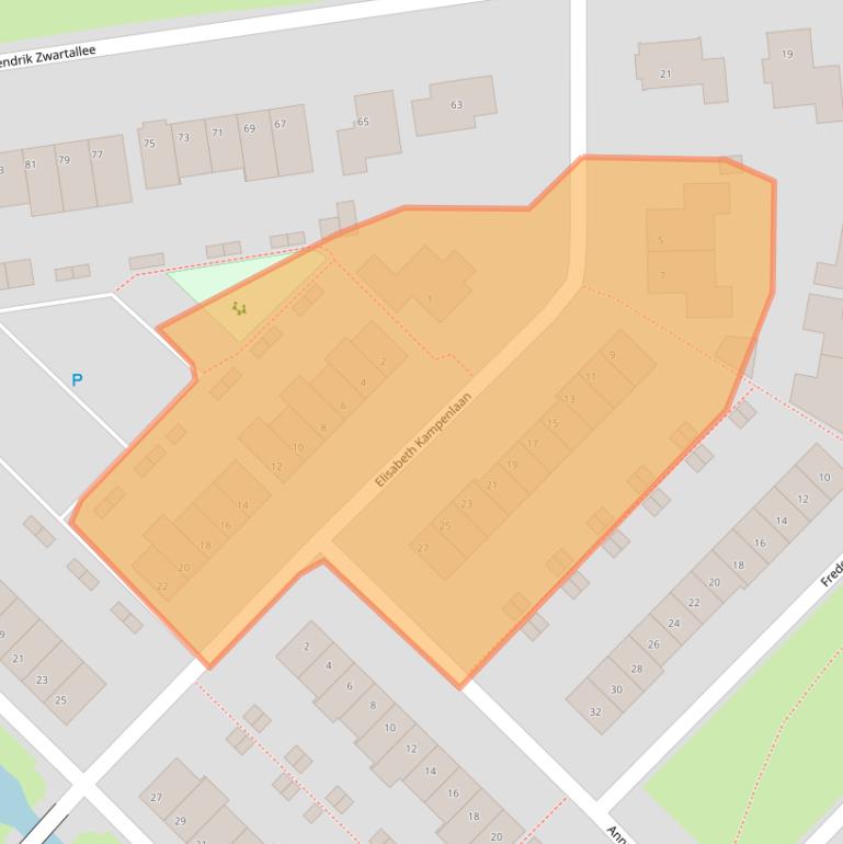 Kaart van postcodegebied 8265TW.