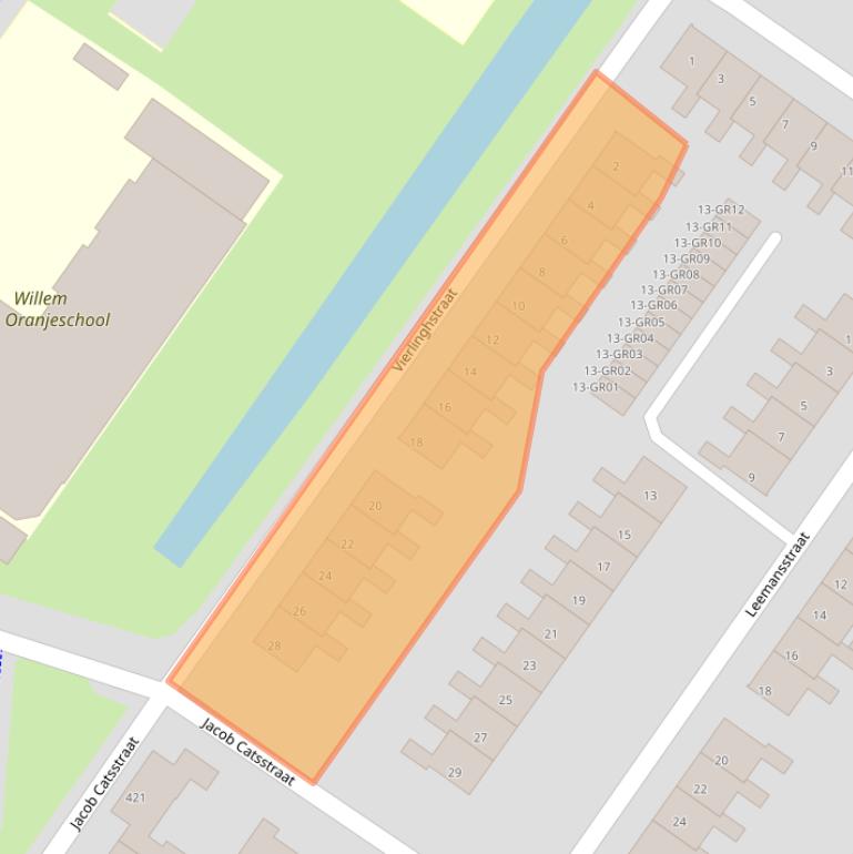 Kaart van postcodegebied 8265ZC.