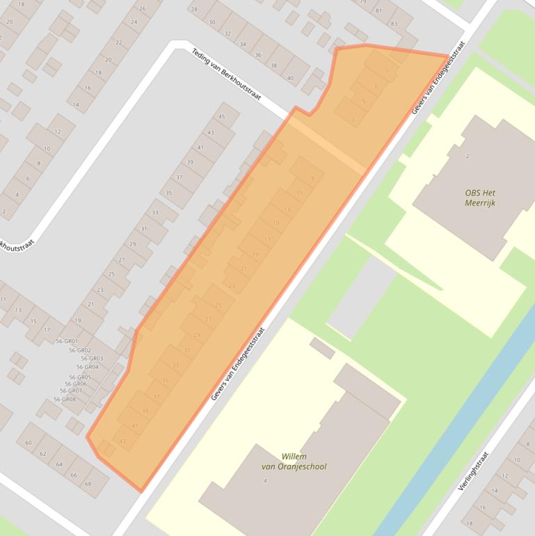 Kaart van postcodegebied 8265ZE.