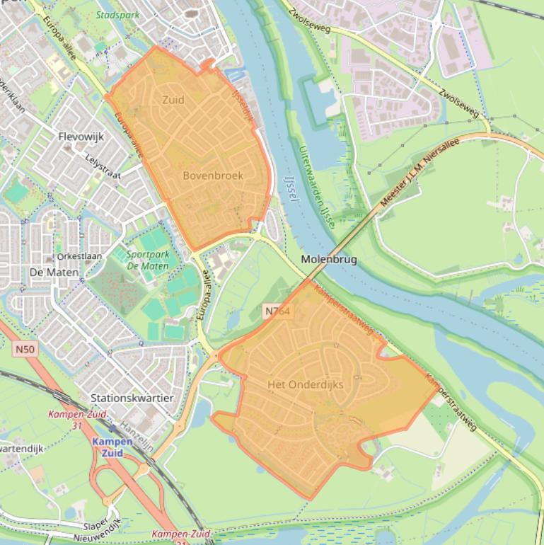 Kaart van postcodegebied 8266.