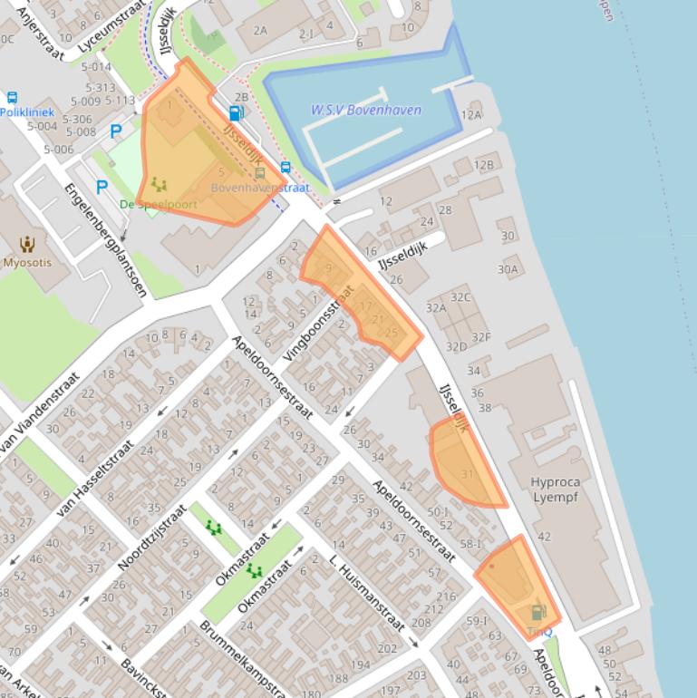 Kaart van postcodegebied 8266AD.