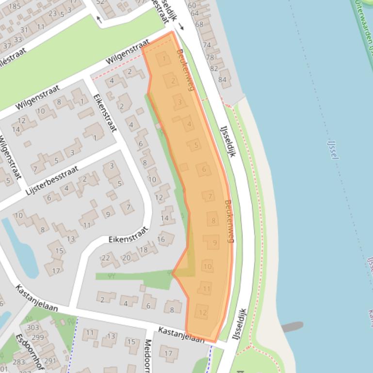 Kaart van postcodegebied 8266AE.