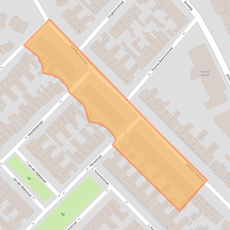 Kaart van postcodegebied 8266AJ.