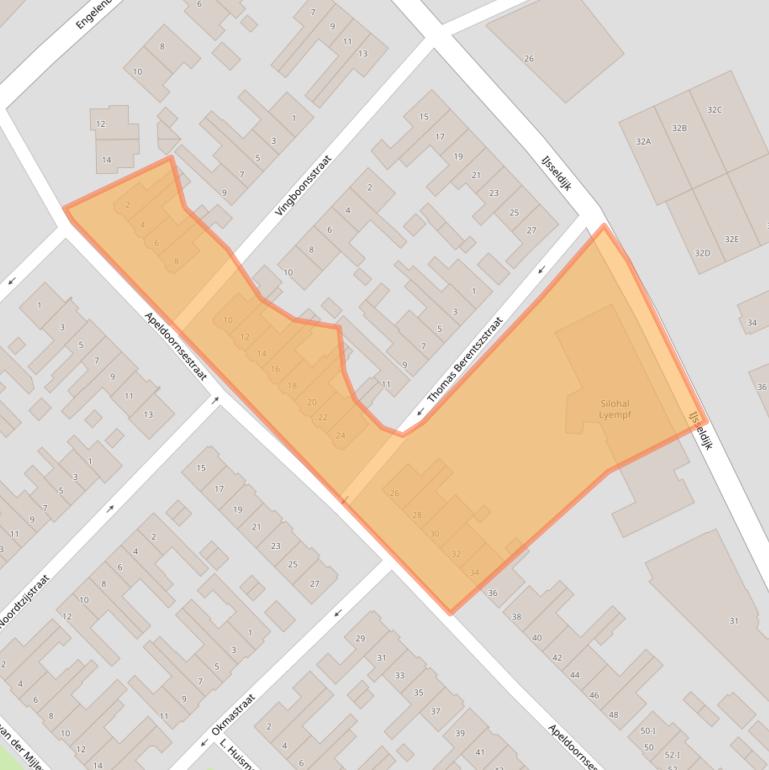 Kaart van postcodegebied 8266AL.