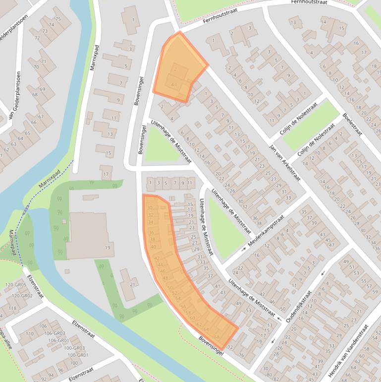 Kaart van postcodegebied 8266BV.