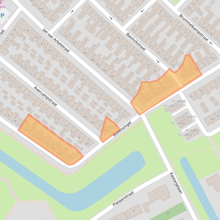 Kaart van postcodegebied 8266BX.