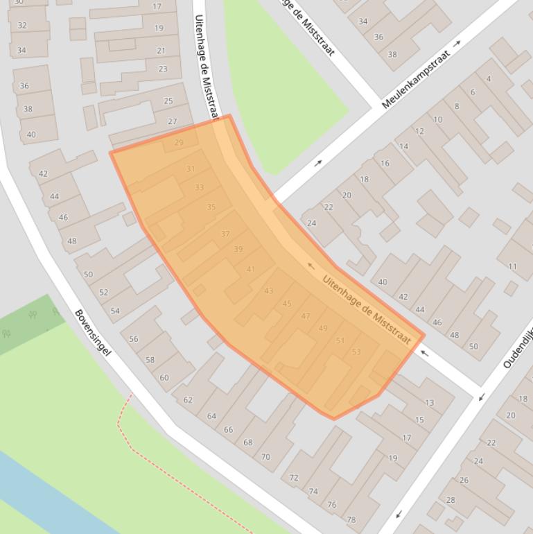 Kaart van postcodegebied 8266CB.