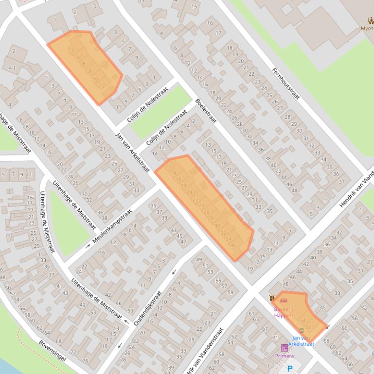 Kaart van postcodegebied 8266CN.