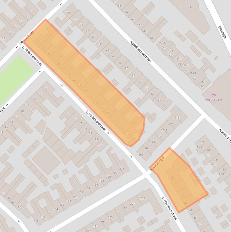 Kaart van postcodegebied 8266CW.