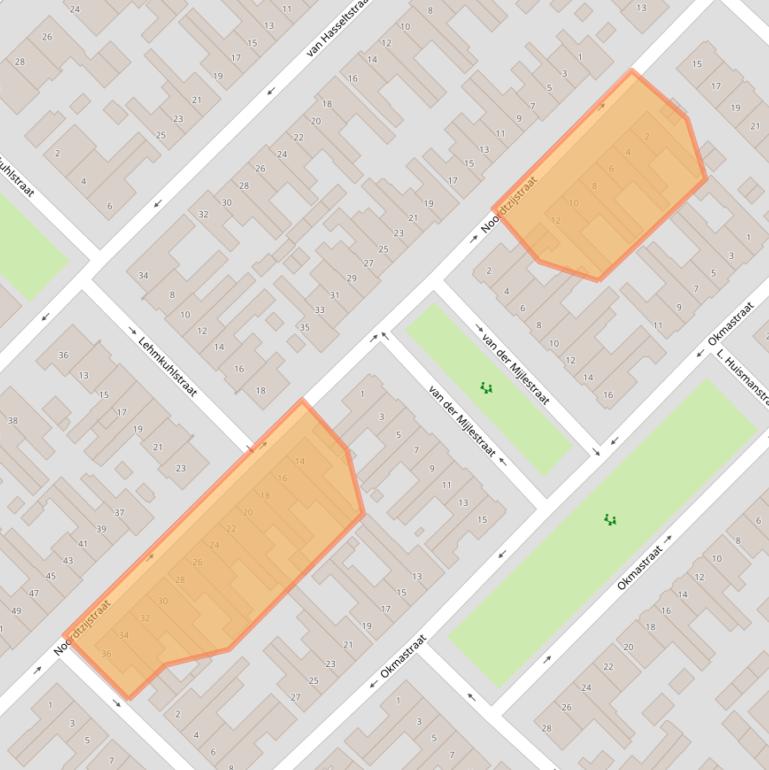 Kaart van postcodegebied 8266DG.